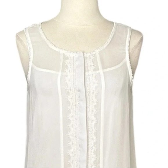 MANGO Suit White Dress Embroidered Western Camisole Sheer Ivory Feminine LWD 2 - Picture 3 of 16